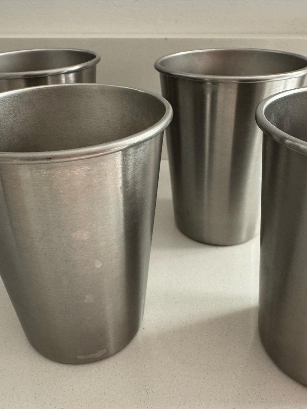 Stainless Steel Dining Cups 4 - Silver Set